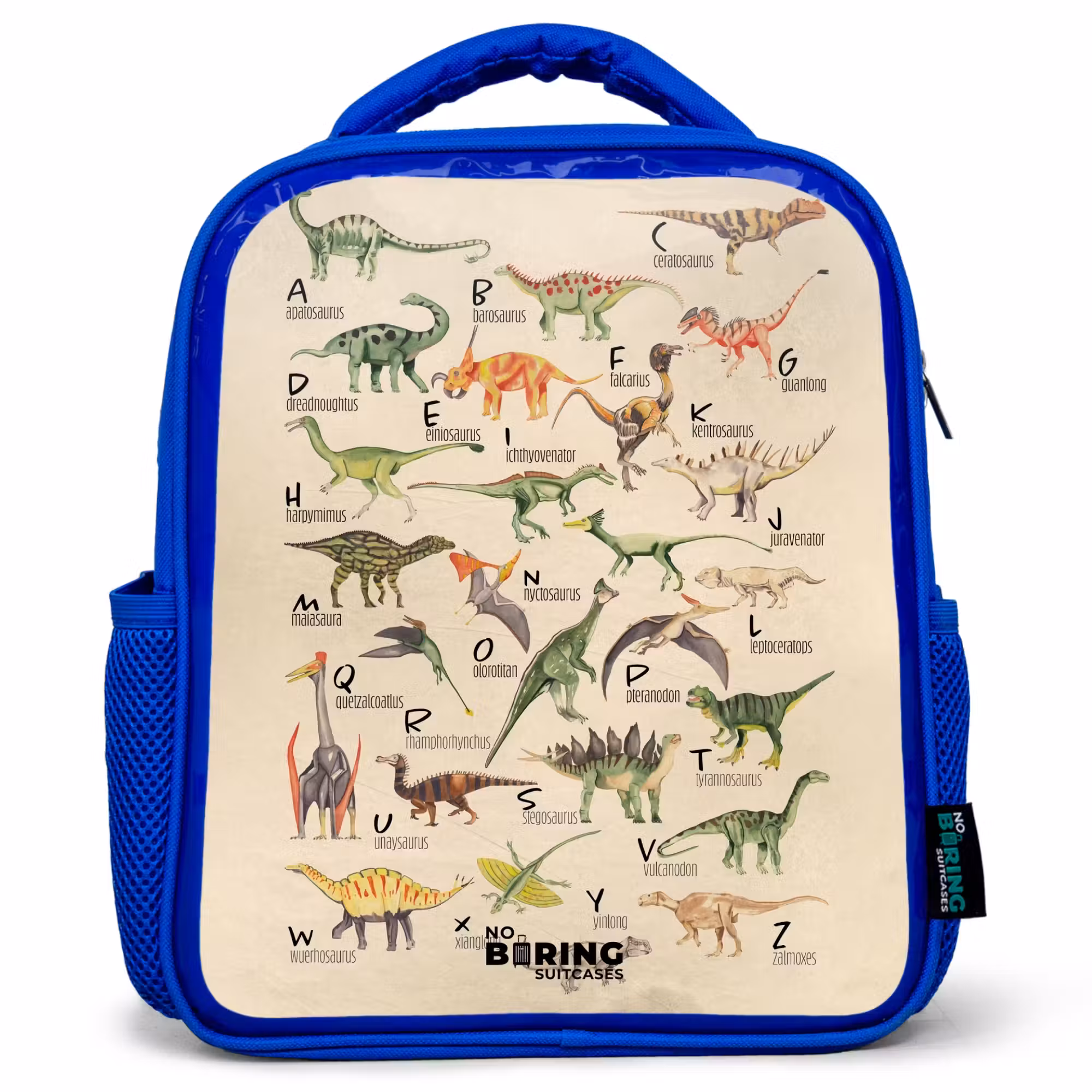 Kinderrucksack - Blau - Dino-Alphabet