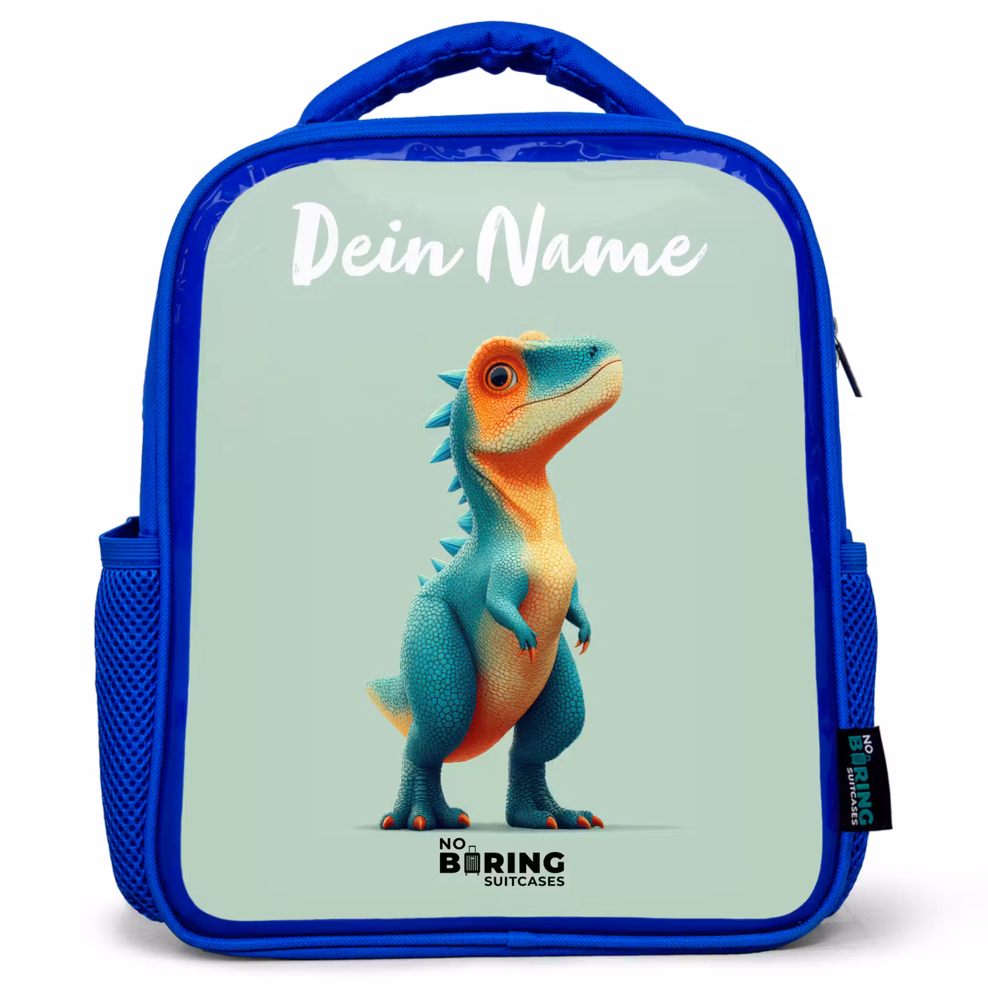 Kinderrucksack - Blau - Dino - Tier - Grün - Orange