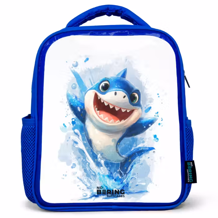 Kinderrucksack - Blau - Hai - Zähne - Wasser