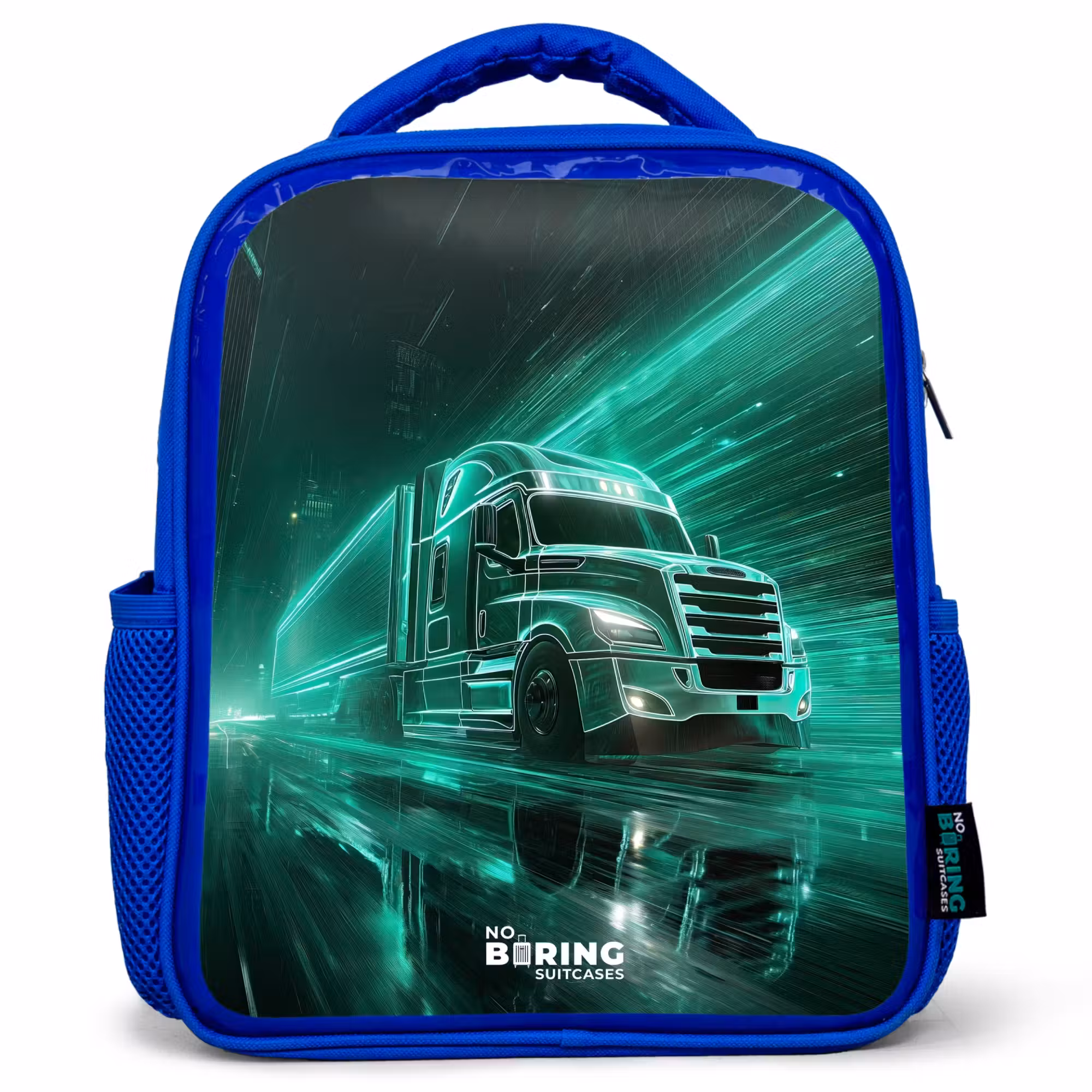 Kinderrucksack - Blau - Lkw - Neon - Grün - Stadt