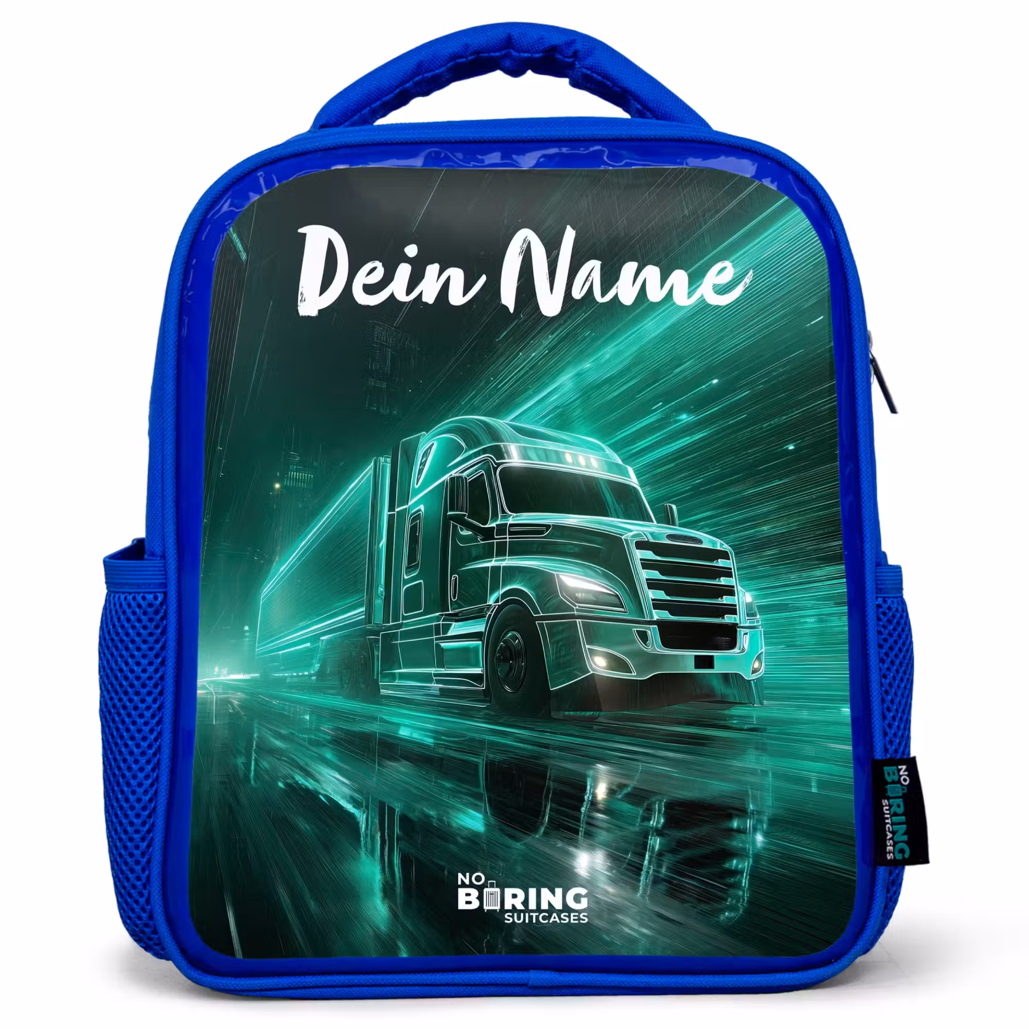 Kinderrucksack - Blau - Lkw - Stadt - Grün - Neon