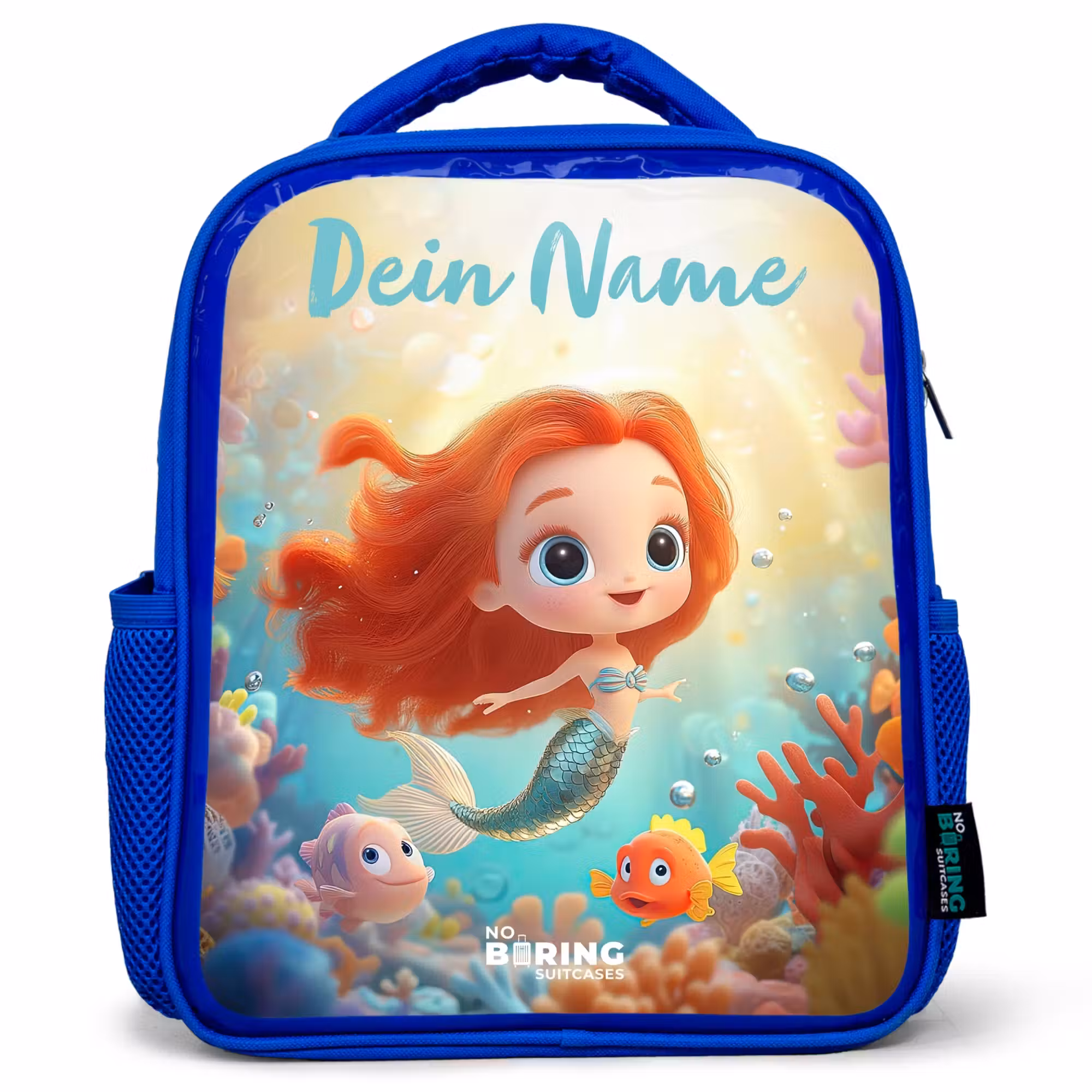 Kinderrucksack - Blau - Meerjungfrau - Fisch - Koralle