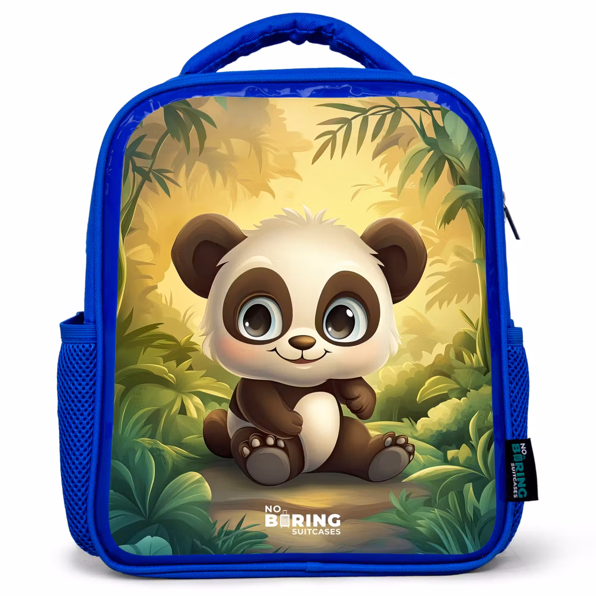 Kinderrucksack - Blau - Panda - Bambuswald - Grün