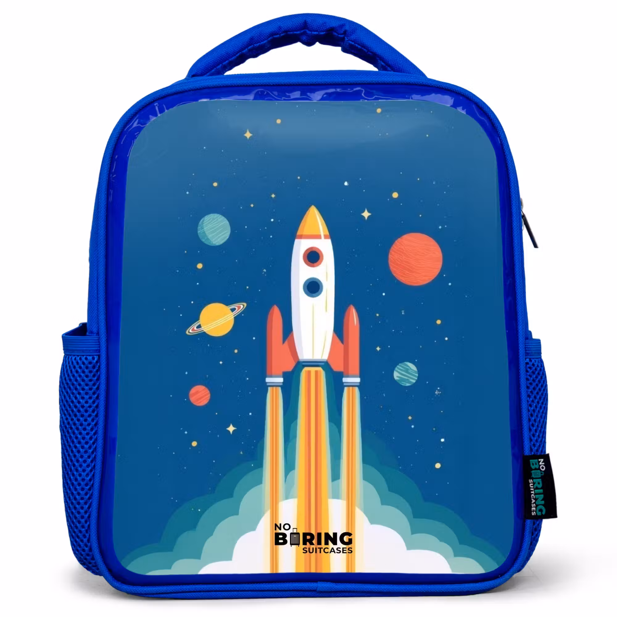 Kinderrucksack - Blau - Rakete - Planet - Sterne - Mehrfarbig