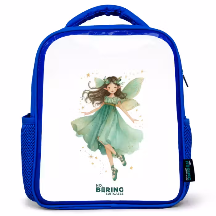 Kinderrucksack - Blau - Schwebende grüne Elfe