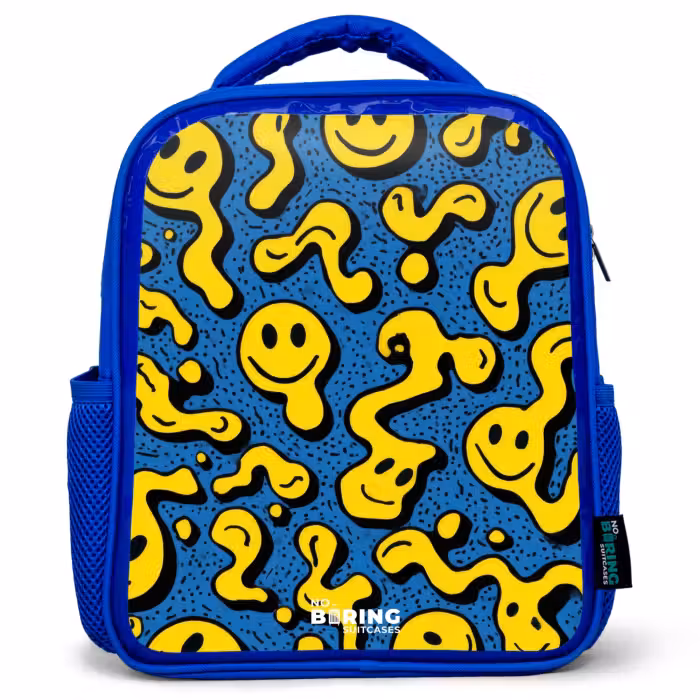 Kinderrucksack - Blau - Smiley - Gelb - Blau