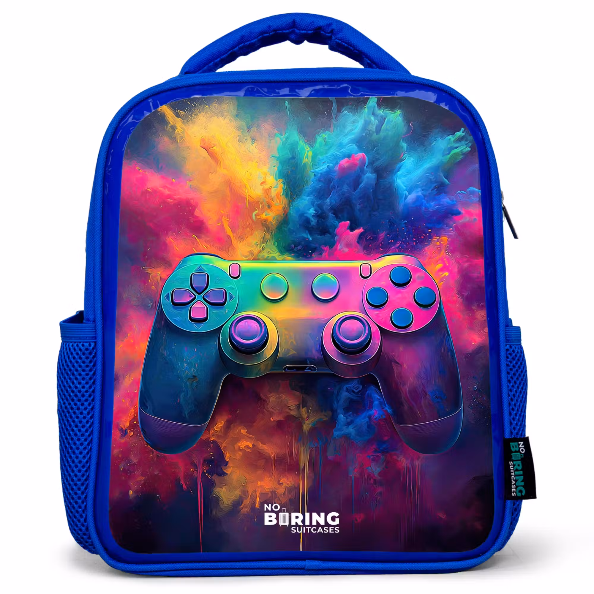 Kinderrucksack - Blau - Spiel - Controller - Bunt - Explosion