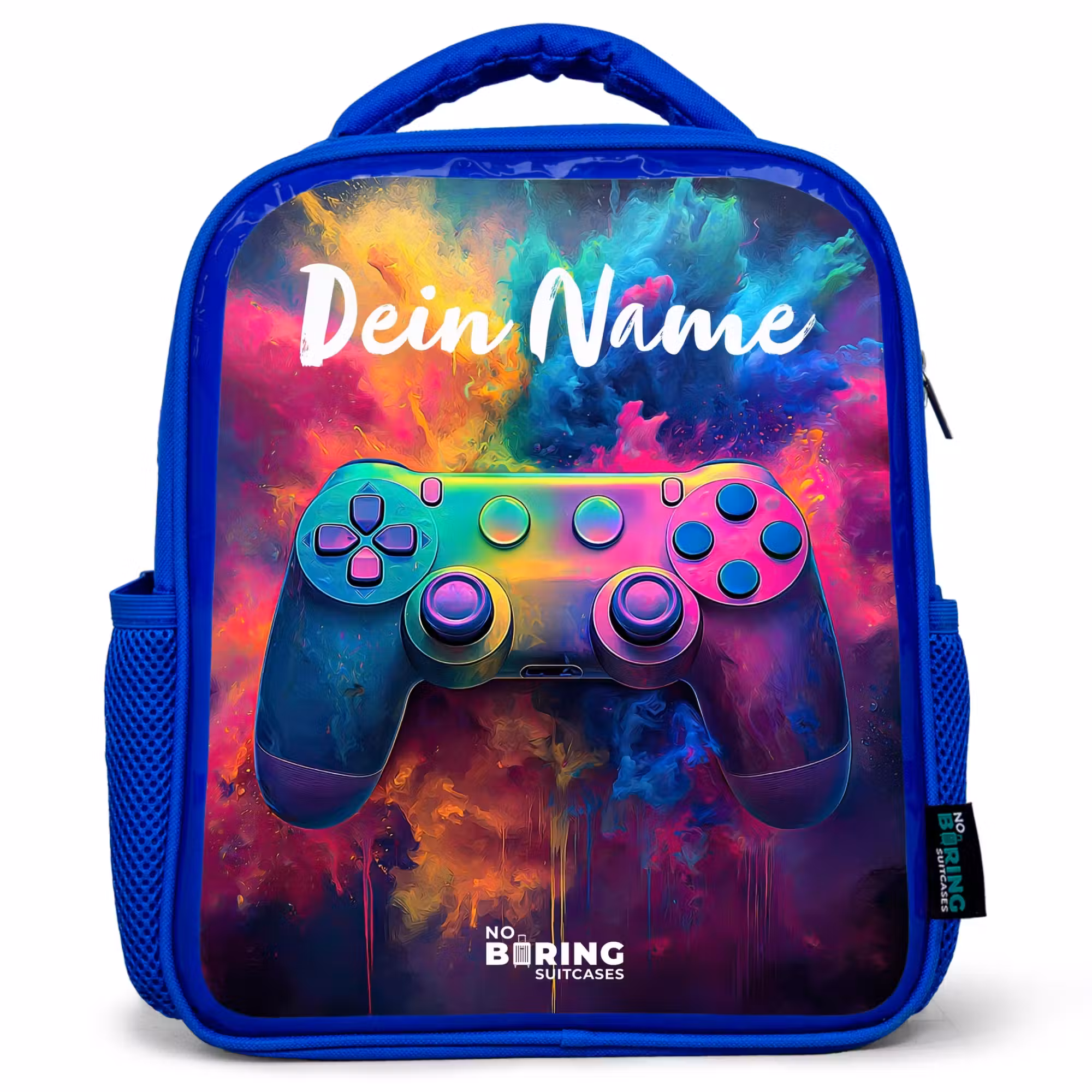 Kinderrucksack - Blau - Spiel - Controller - Bunt - Explosion