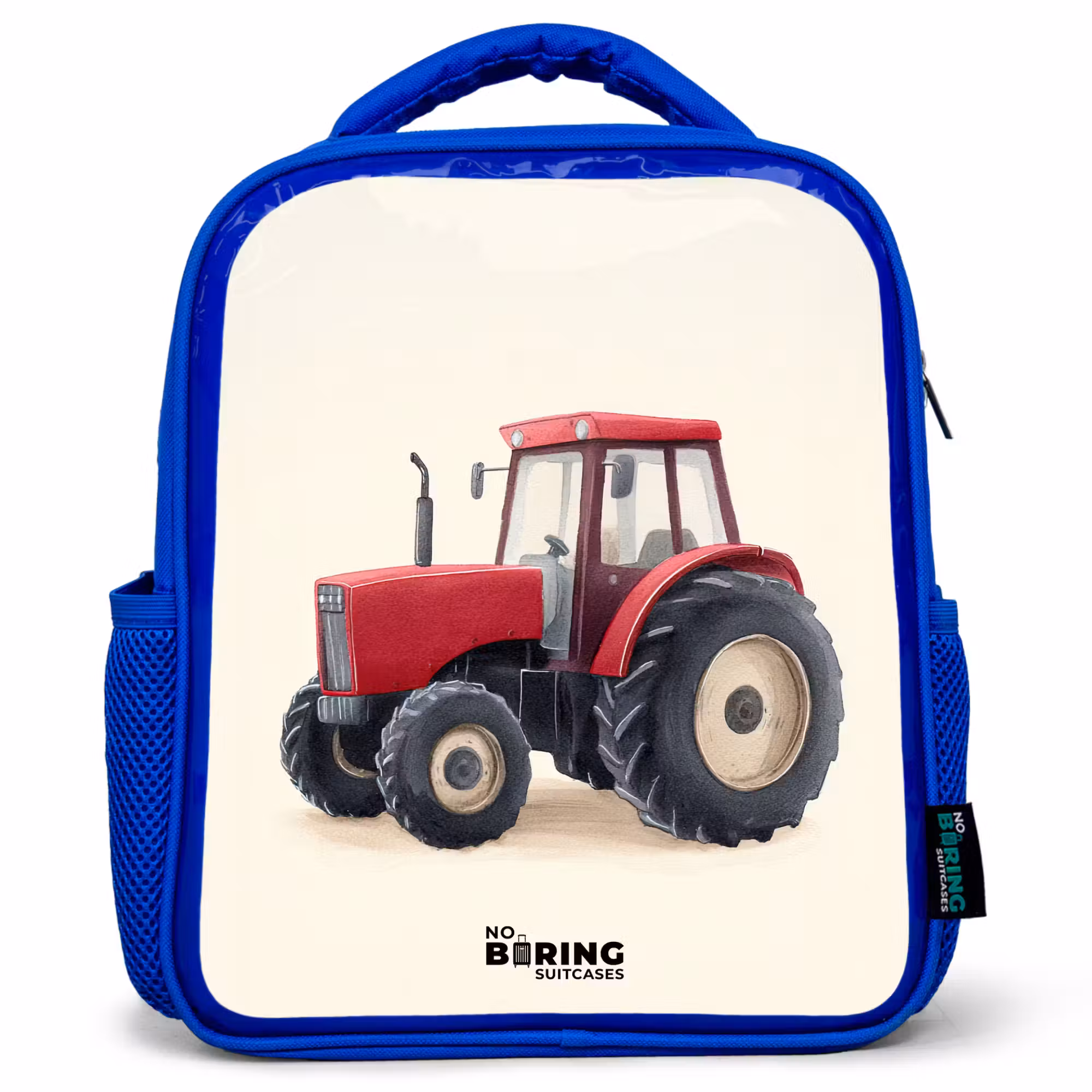 Kinderrucksack - Blau - Traktor - Signiert - Rot