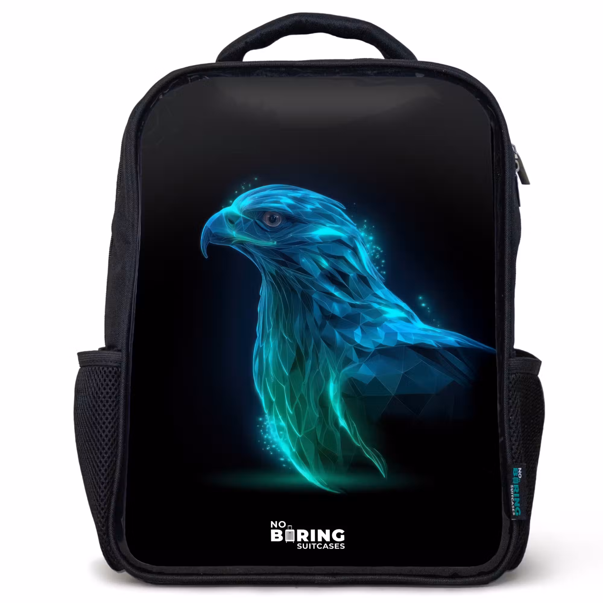 Kinderrucksack - Schwarz - Digitaler Adler im Profil