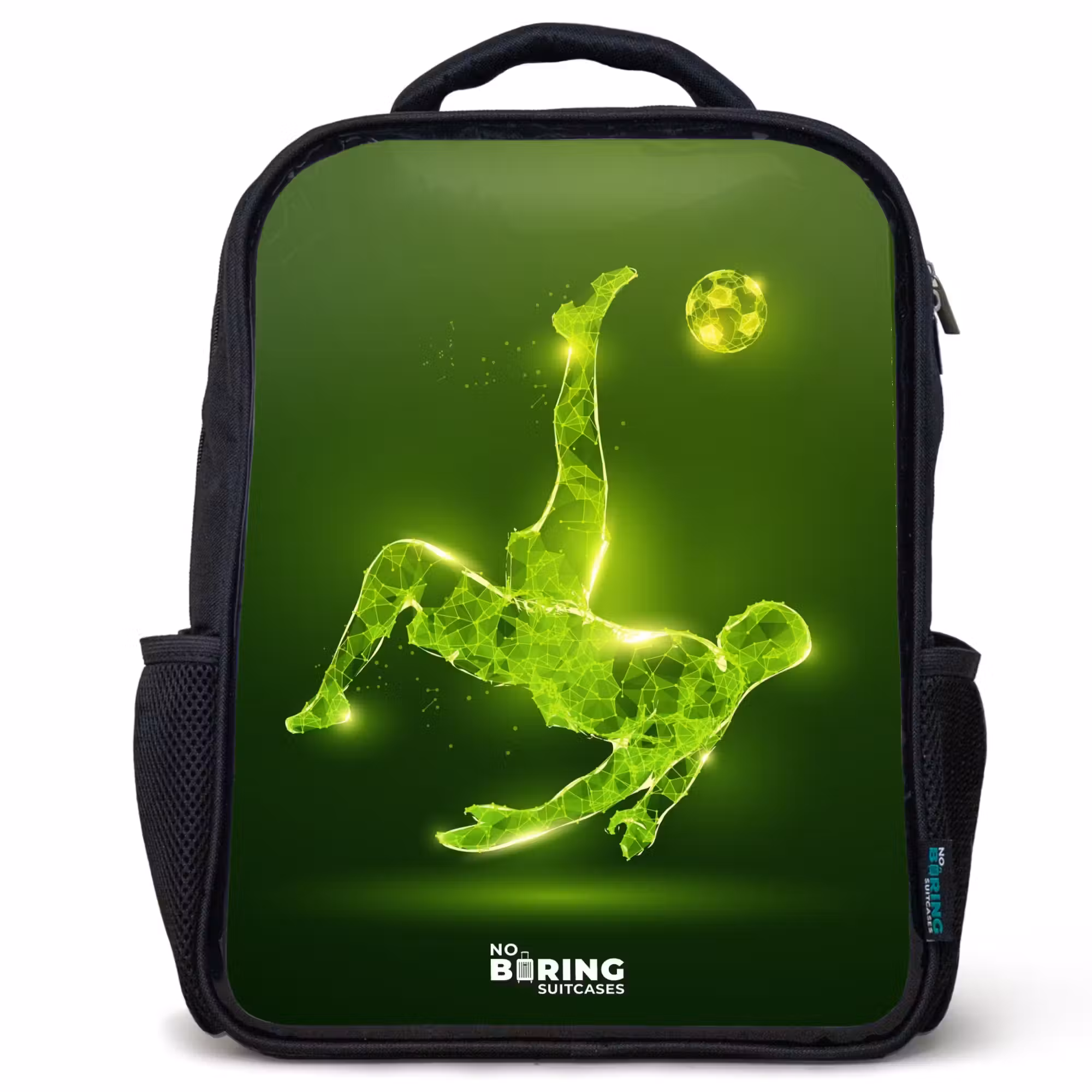 Kinderrucksack - Schwarz - Grünes Neon-Omelett in Aktion