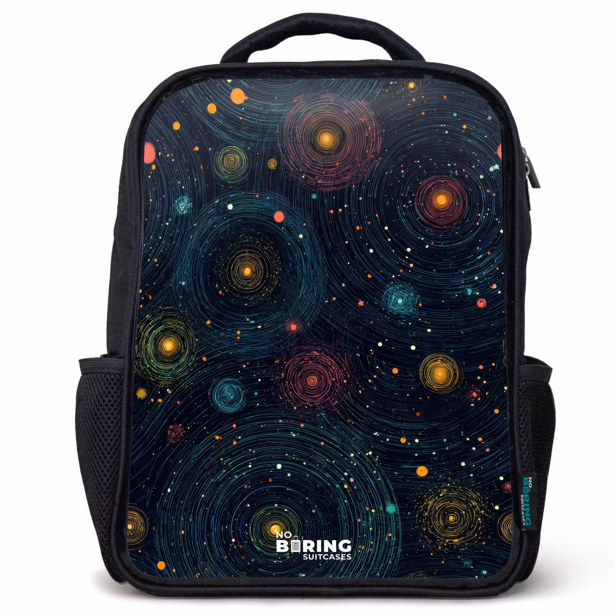 Kinderrucksack - Schwarz - Sterne - Planeten - Farbenfroh