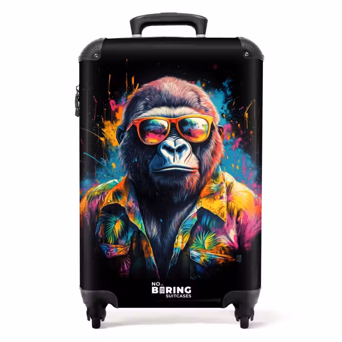 Koffer - Gorilla mit Hawaii-Bluse