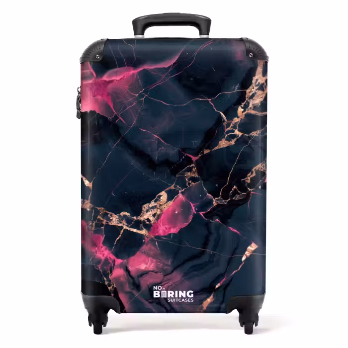 Koffer - Marmor - Fluoreszierendes Rosa in dunklem Marmor