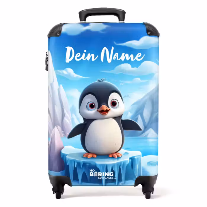 Koffer mit Name - Kleiner Pinguin