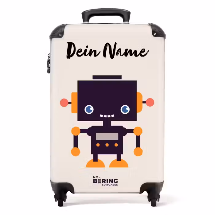 Koffer mit Name - Lila Pixel