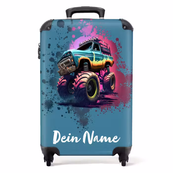 Koffer mit Name - Monster-Räder