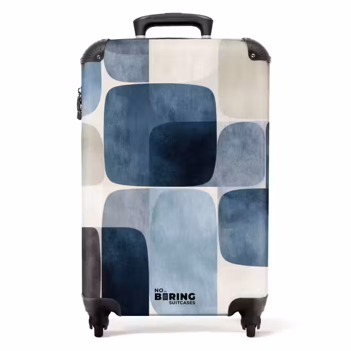 Koffer - Muster - Blau - Quadrate
