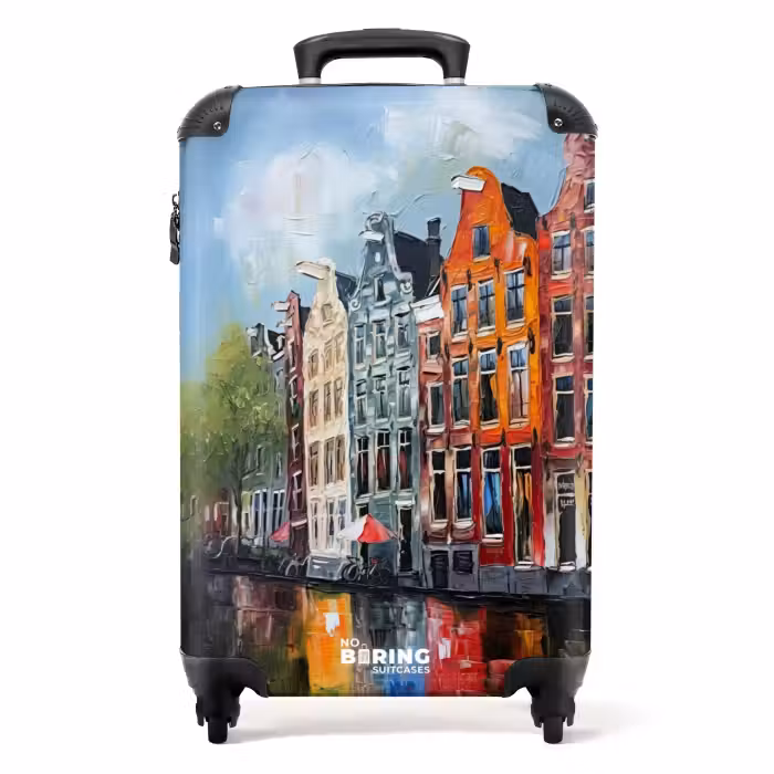 Koffer - Ölgemälde - Architektur - Amsterdam - Stadt