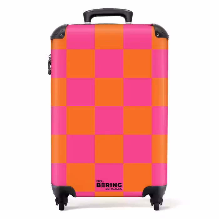 Koffer - Quadrate - Rosa/Orange