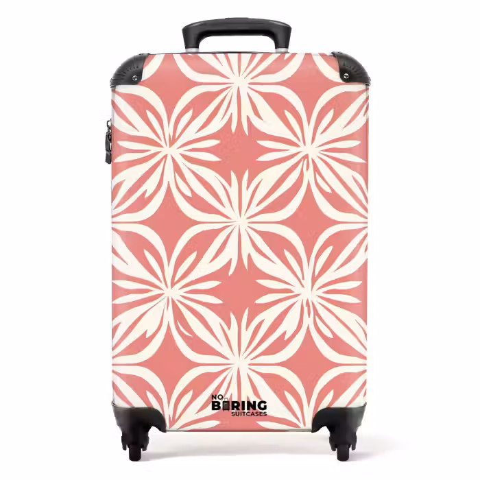 Koffer - Rosa - Florales Motiv - Weiß - Modern