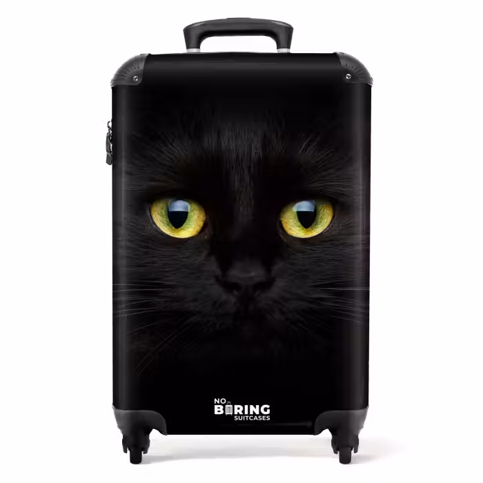 Koffer - Schwarze Katze mit hellen Augen