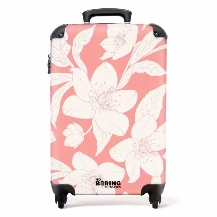 Koffer - Vintage Blumen - Hellrosa