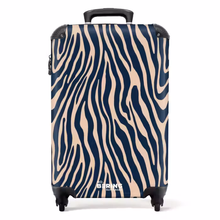 Koffer - Zebra - Muster - Blau - Beige