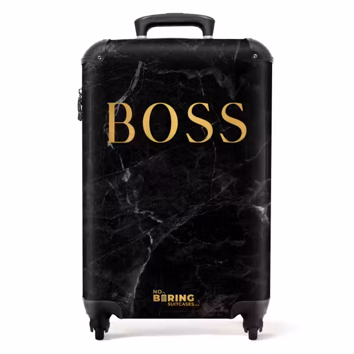 Koffer - Zitate - Boss - Marmoroptik - Gold - Schwarz