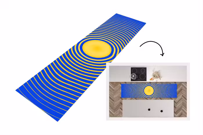 Küchenläufer - Abstraktes Muster – Blau