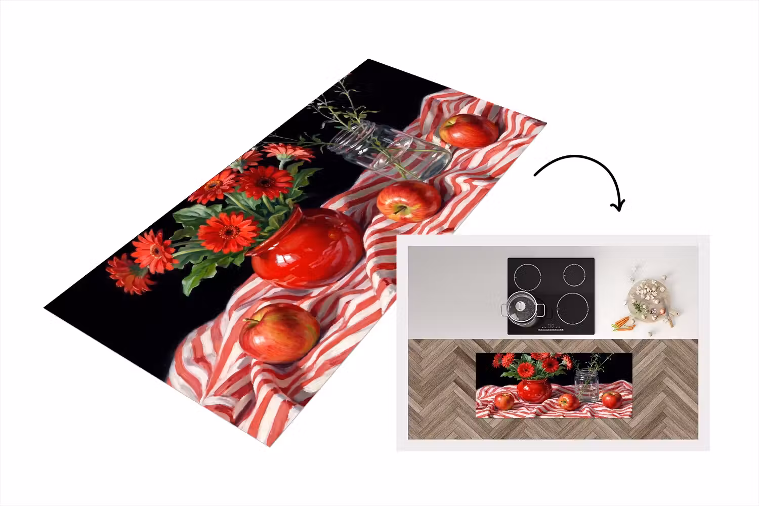 Küchenläufer - Rote Blumen – Vase