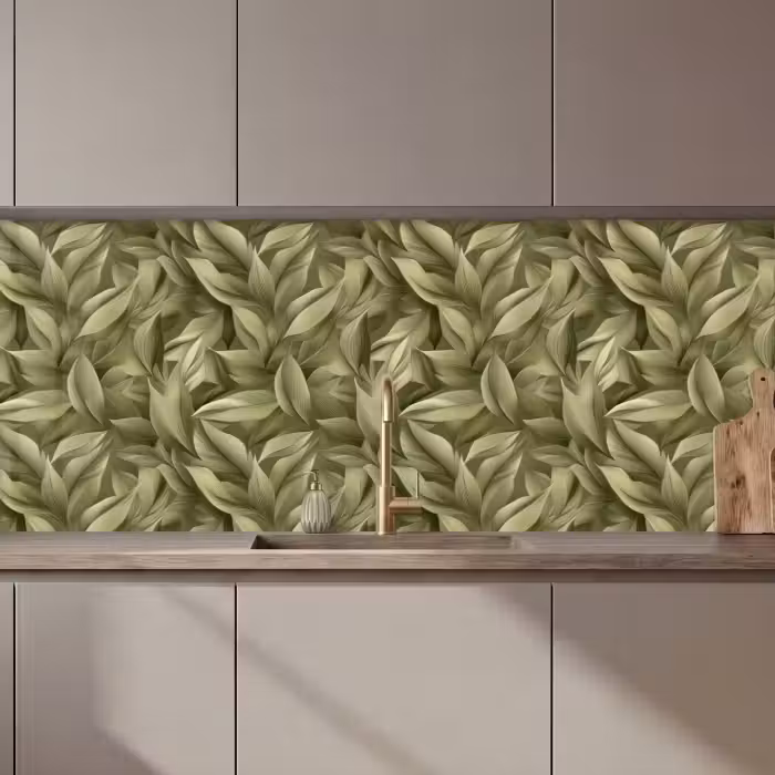 Küchenrückwand - Blätter - Modern - Grün