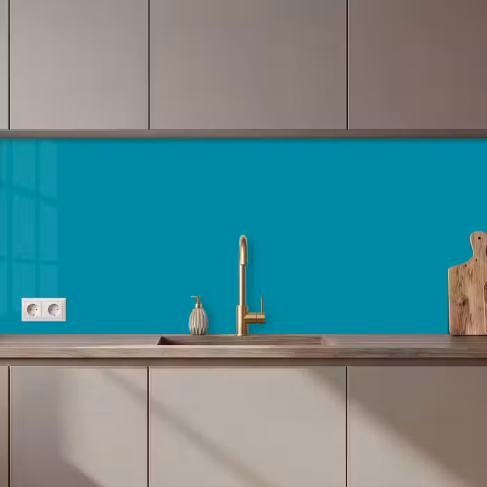 Küchenrückwand - Blau - Unifarben