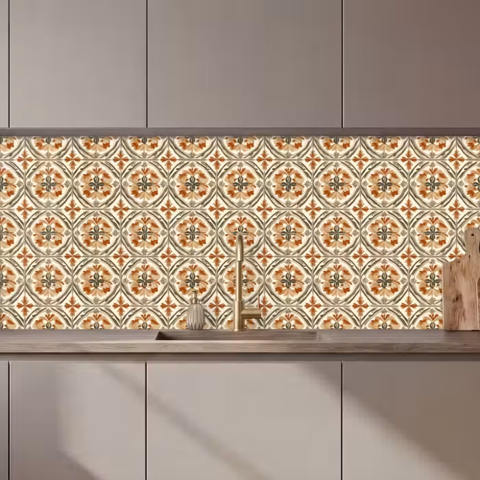 Küchenrückwand - Elegant - antik - farbenfroh