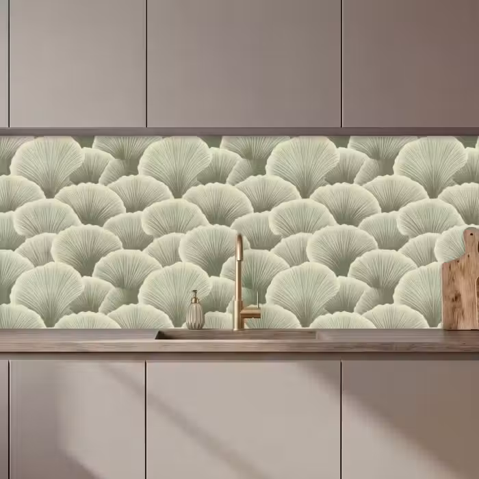 Küchenrückwand - Fächer - Blatt - Grün