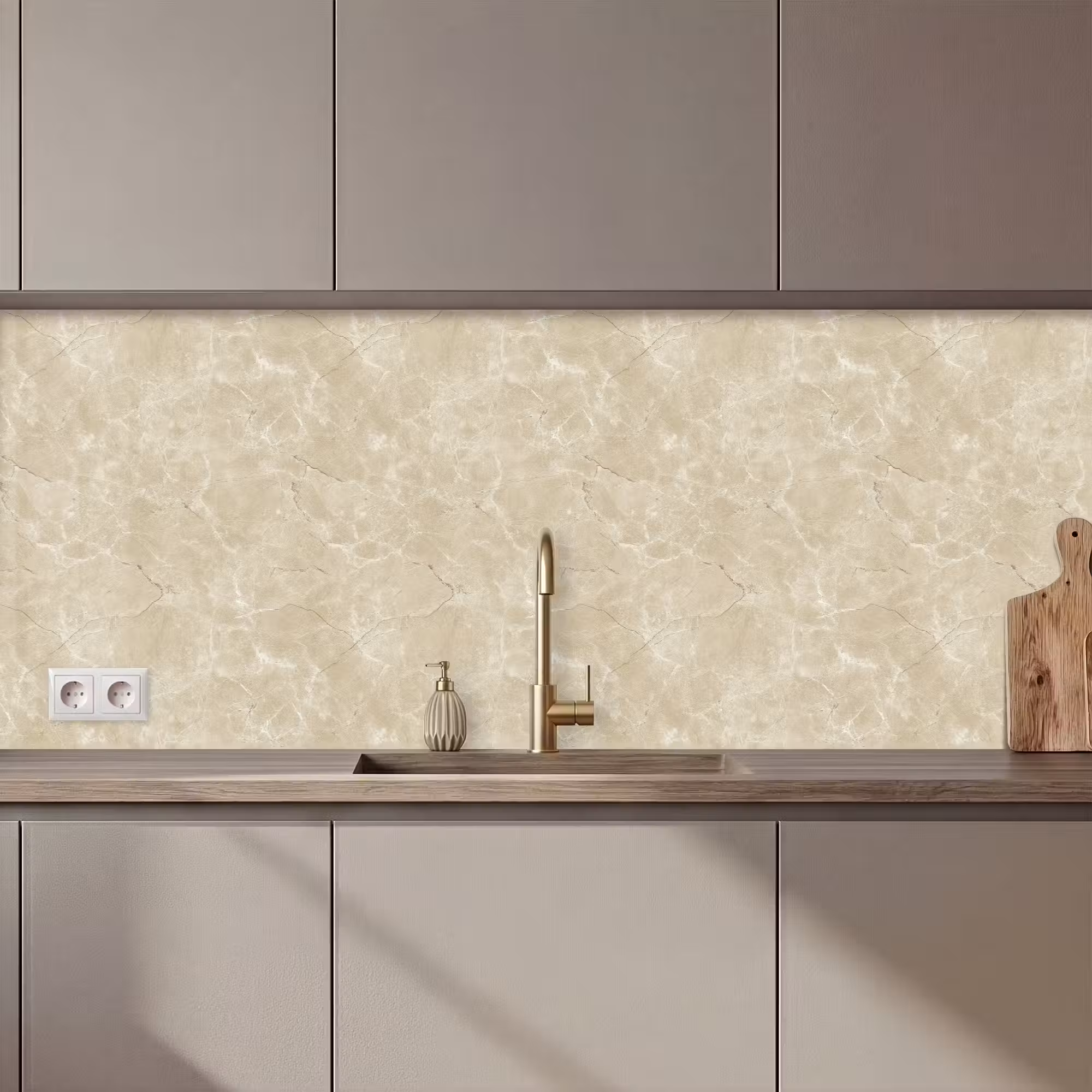 Küchenrückwand - Hellbeige - Marmor - Diffusionsäderung