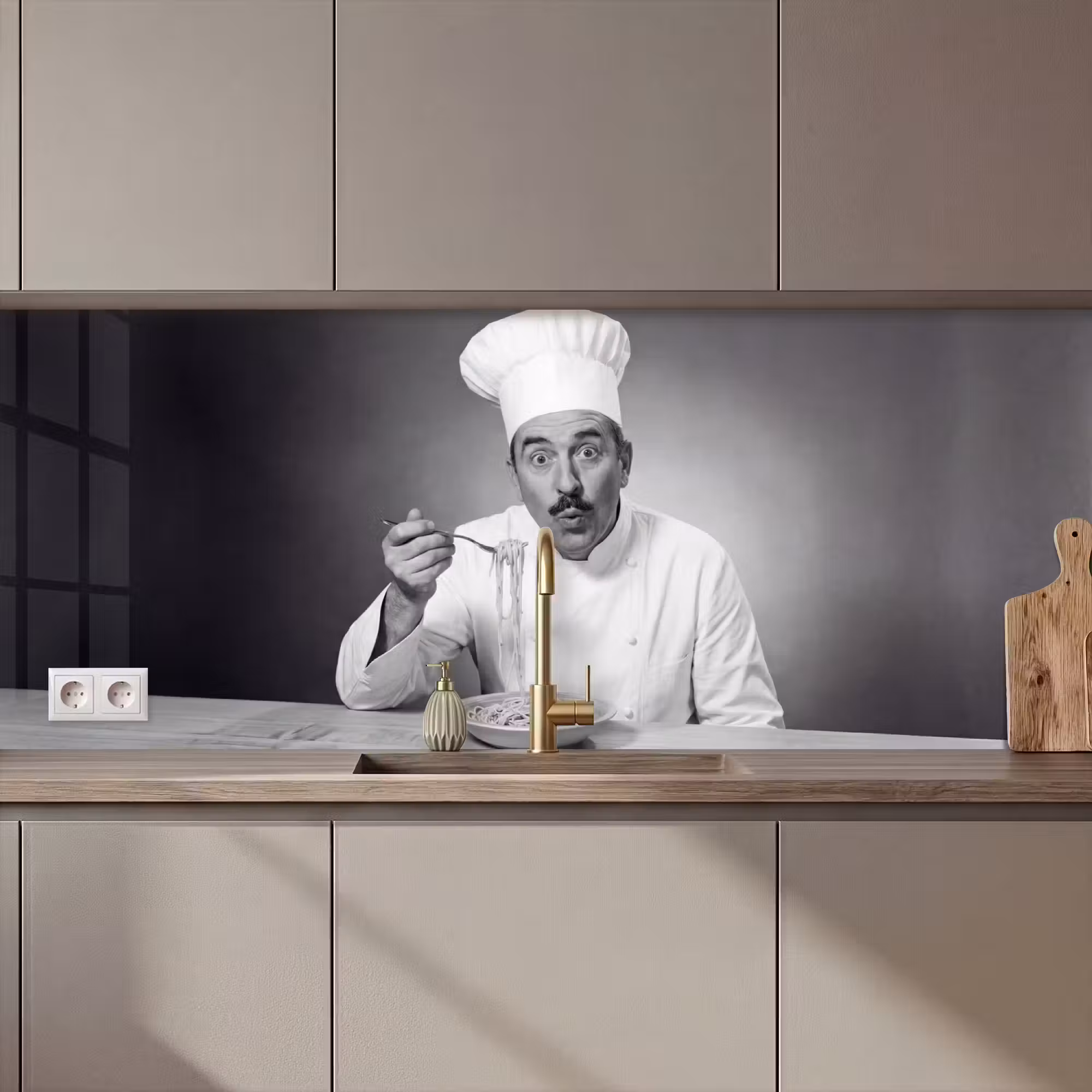 Küchenrückwand - Koch - Spaghetti - Nudeln