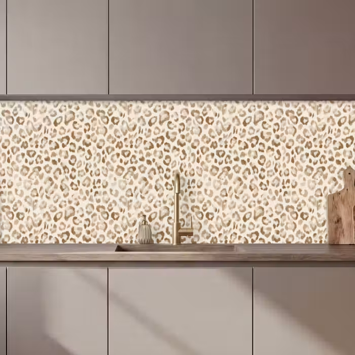 Küchenrückwand - Leopard - Klassisch - Beige