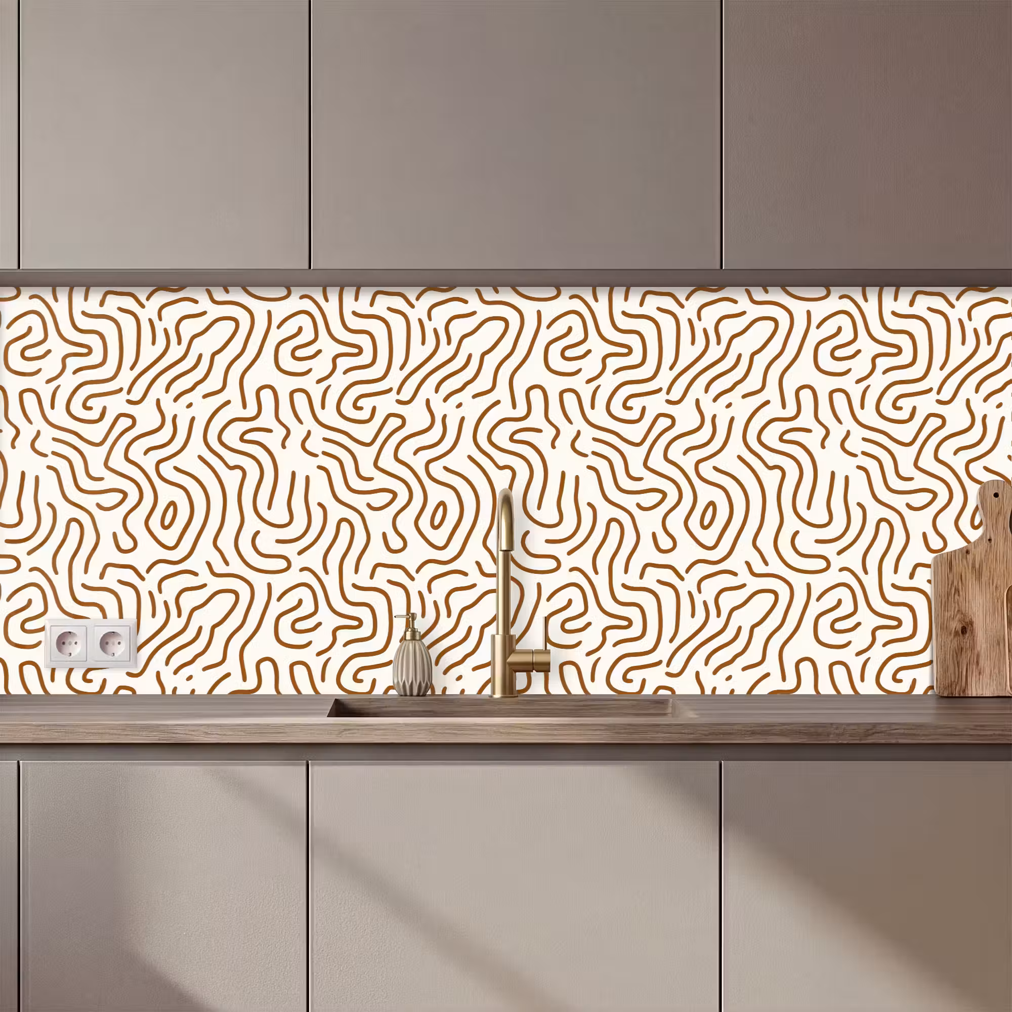 Küchenrückwand - Minimalistisch - Muster - Terrakotta