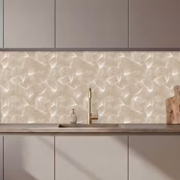Küchenrückwand - Organisch - Textur - Beige