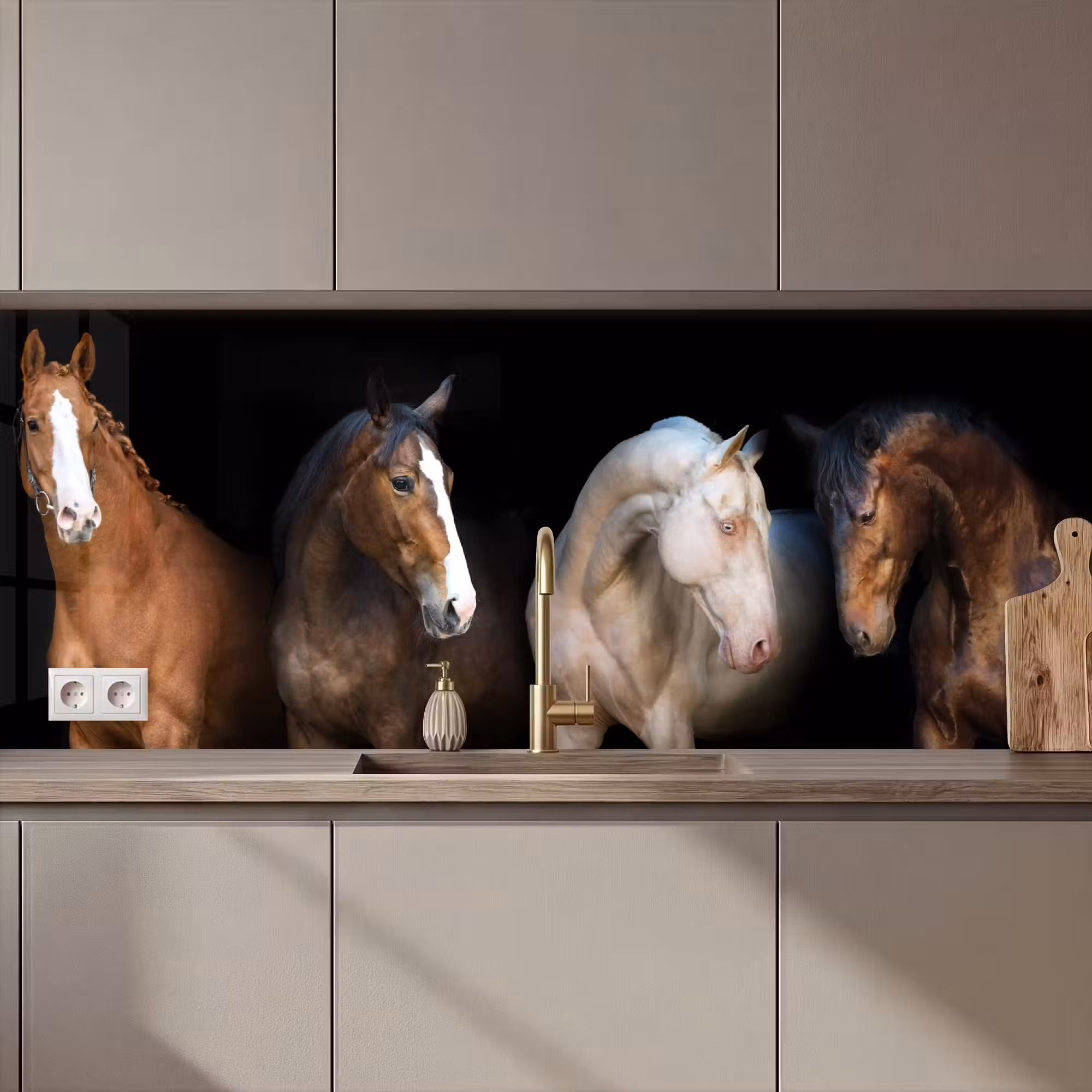 Küchenrückwand - Pferd - Tiere - Schwarz