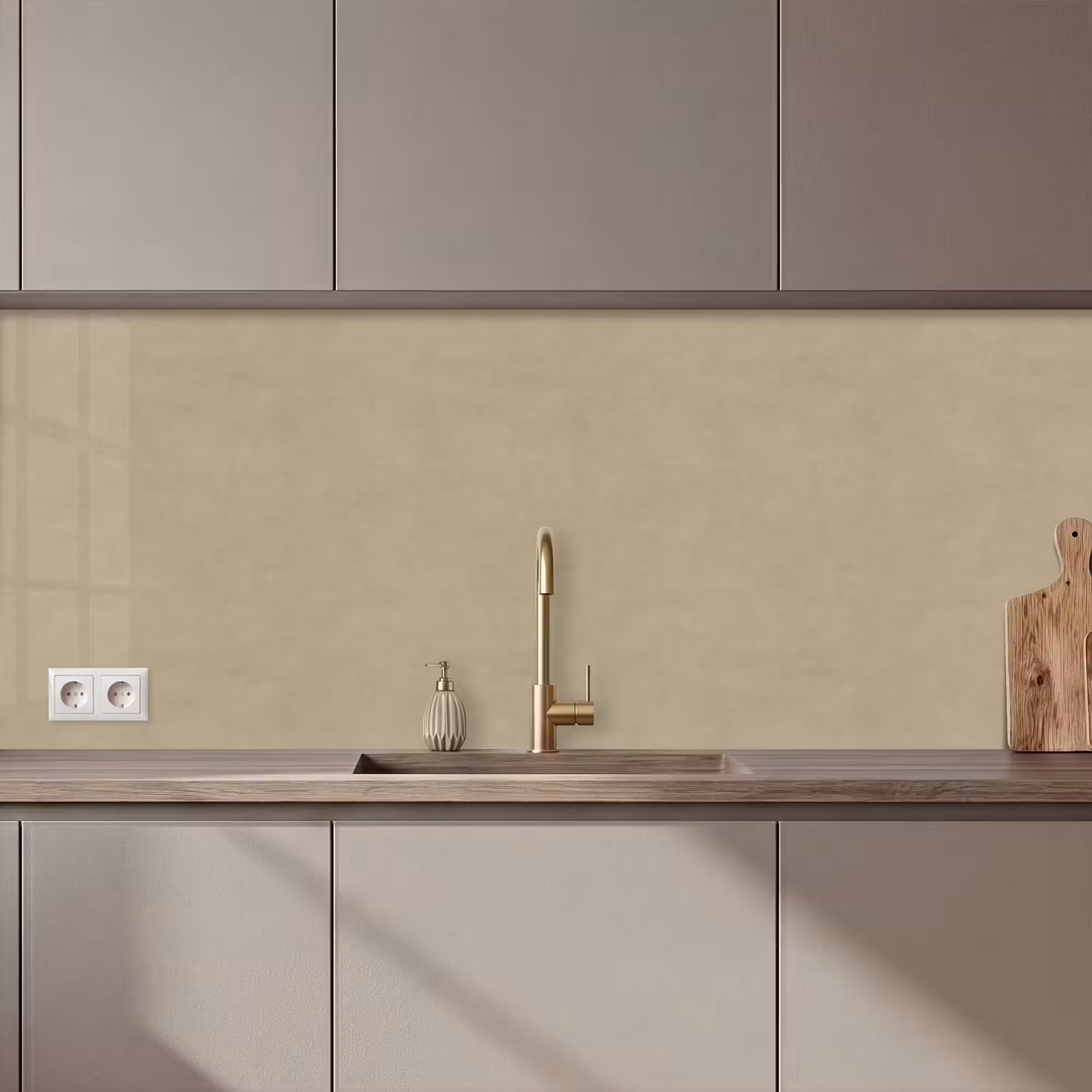 Küchenrückwand - Sandfarbe - körnige Textur - Beton