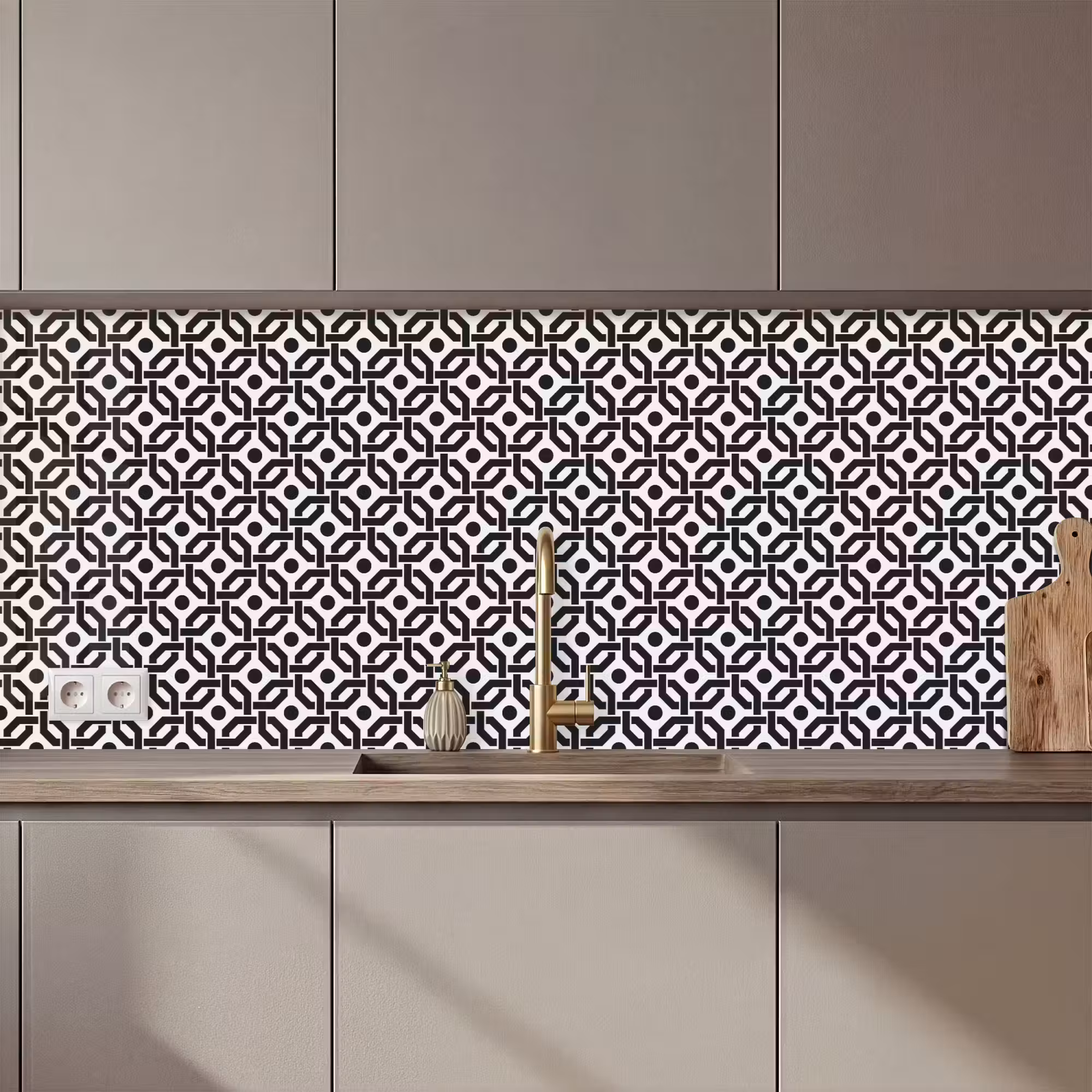 Küchenrückwand - Schwarz - Geometrie - Design