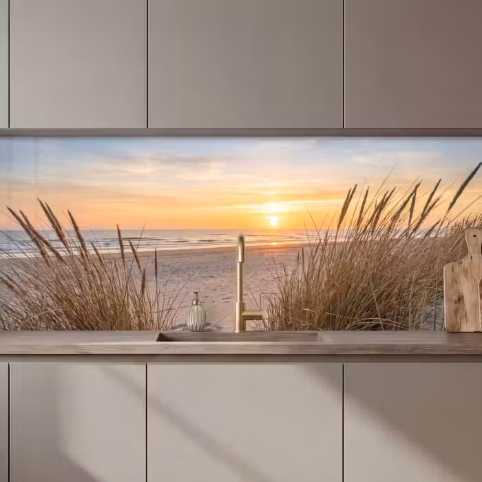 Küchenrückwand - Sonnenuntergang - Dünen - Meer