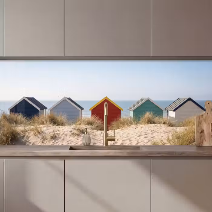 Küchenrückwand - Strand - Ferienhäuser - Farbenfroh - Dünen