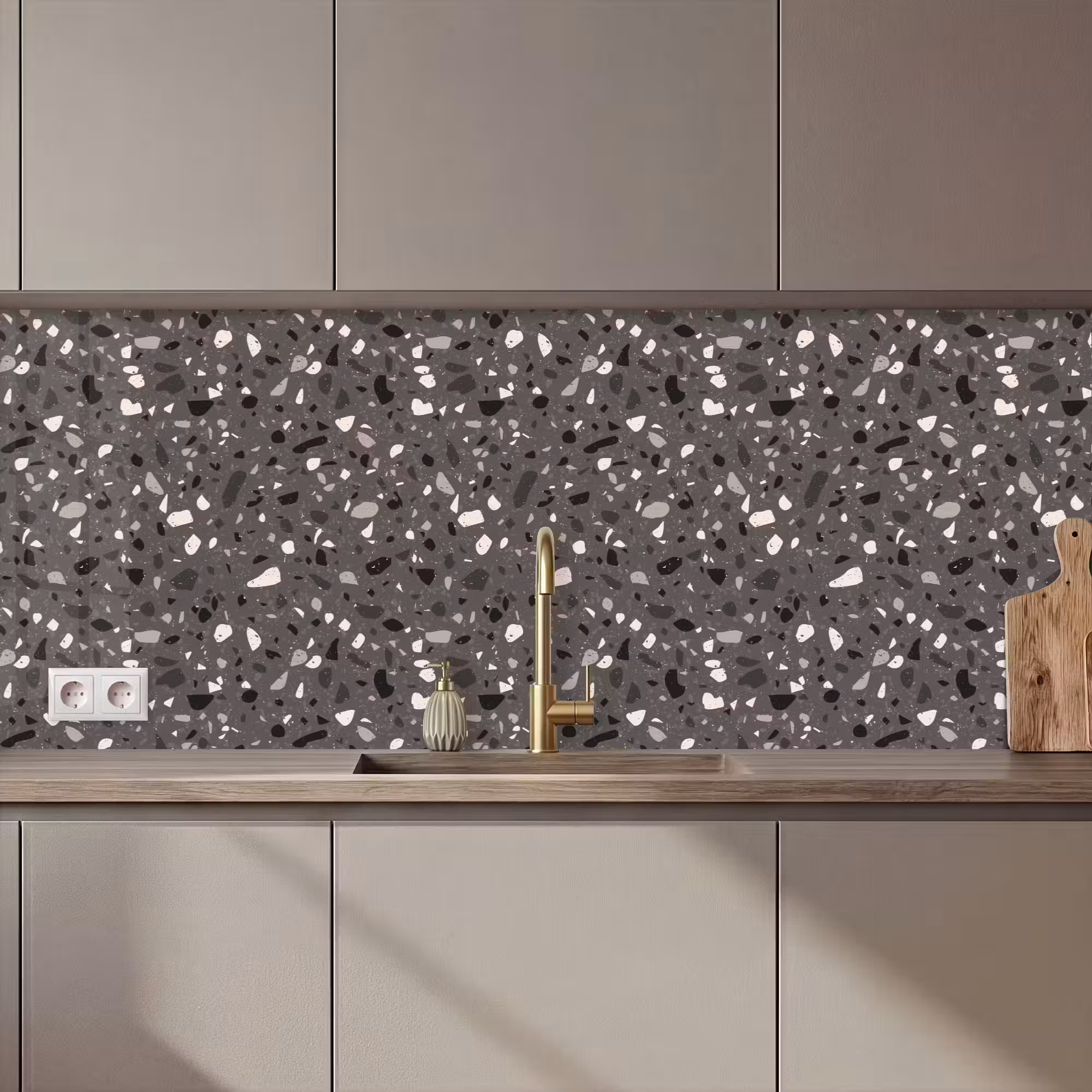 Küchenrückwand - Terrazzo - Muster - Grau