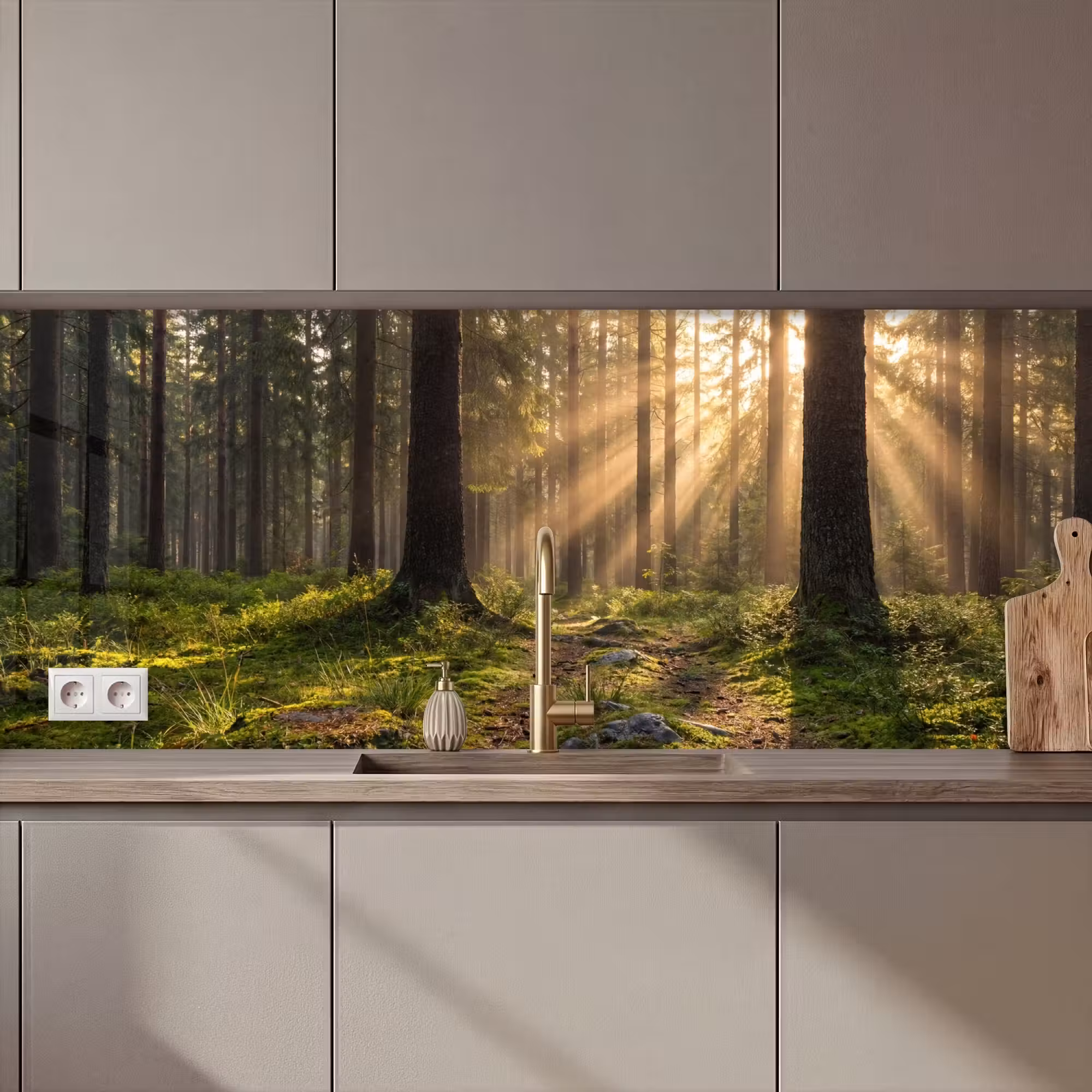 Küchenrückwand - Wald - Sonnenlicht - Gras