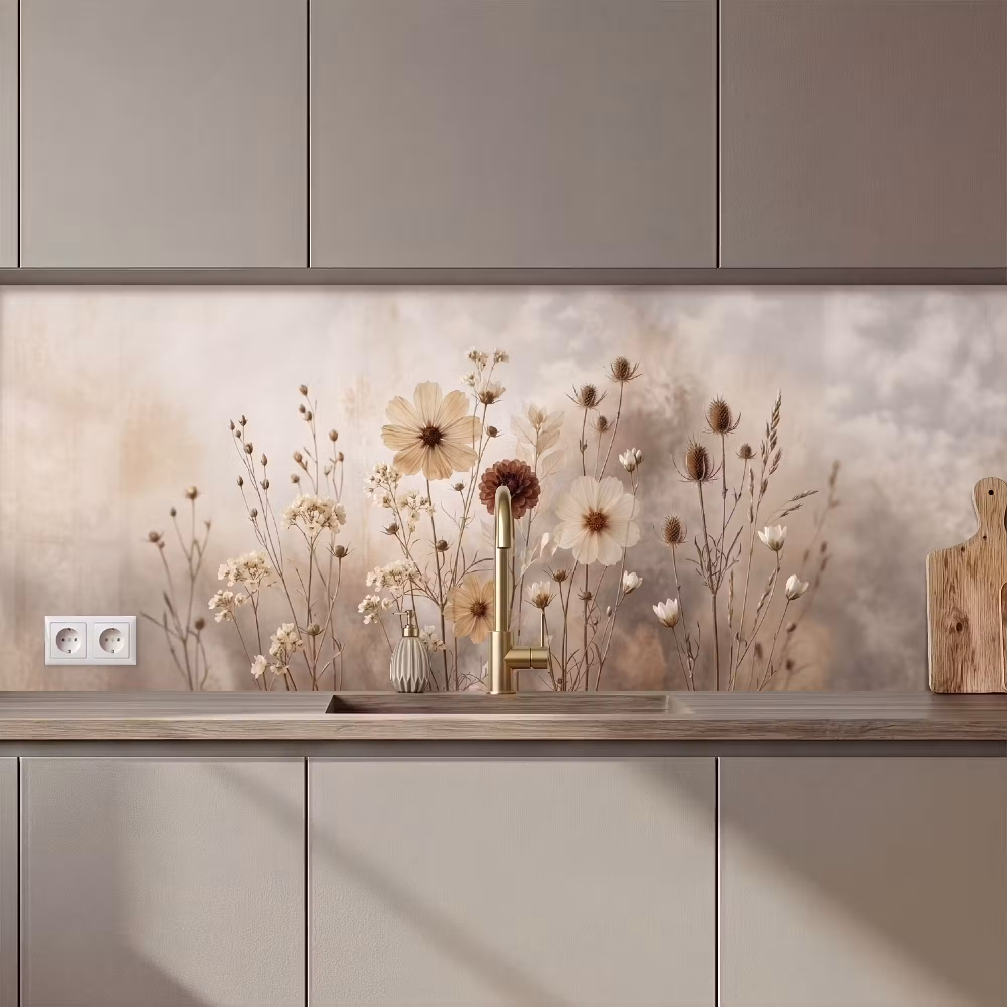 Küchenrückwand - Wilde Blumen - Botanisch - Vintage - Natur - Rustikal