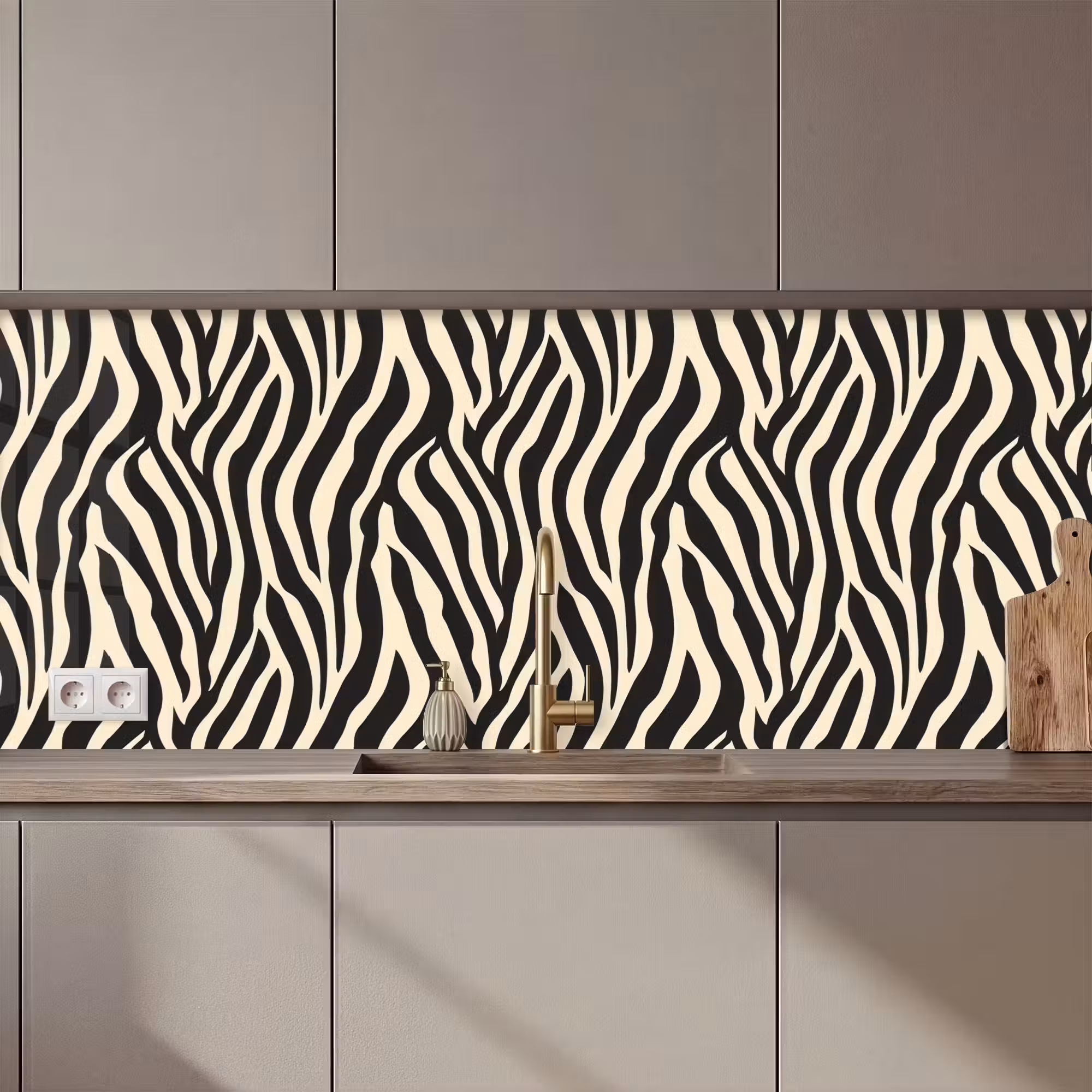 Küchenrückwand - Zebra - Druck - Klassisch - Schwarz