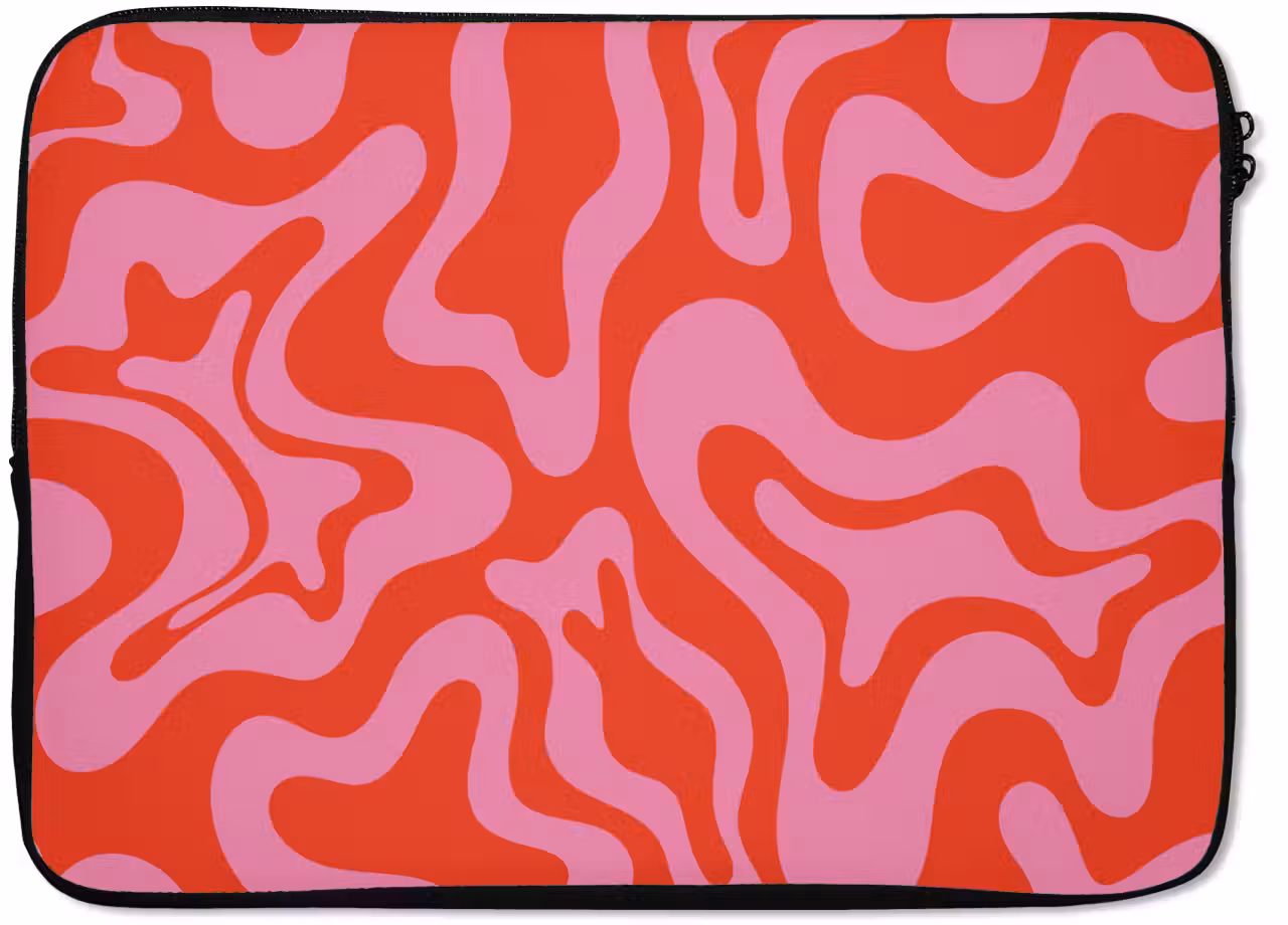 Laptop hülle - Abstrakt - Muster - Rot - Rosa - Minimalistisch